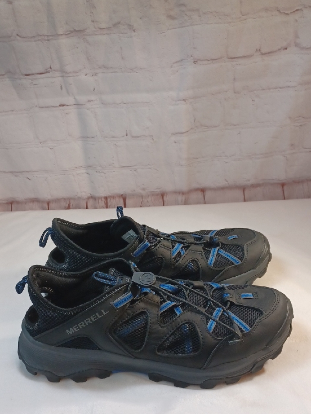 merrell mens size 11 water hiking trail shoes quick lace black blue - Picture 9 of 13